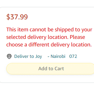 Amazon Cannot Deliver To Kenya